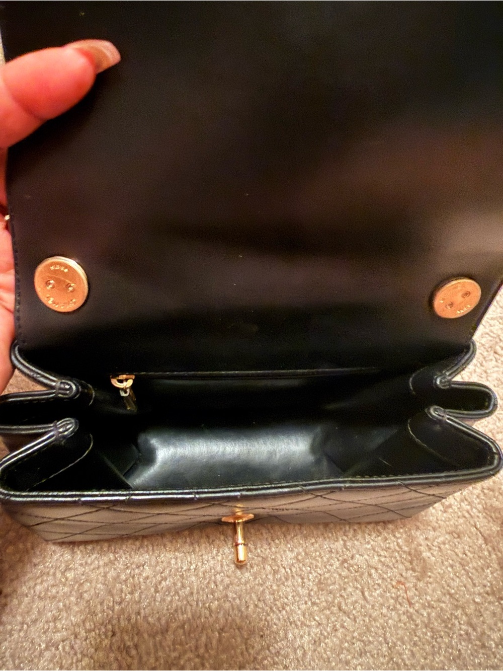 CHANEL Black Quilted Leather Shoulder Bag with Gold Chain and CC Logo 2,500 OBO - Picture 4 of 5